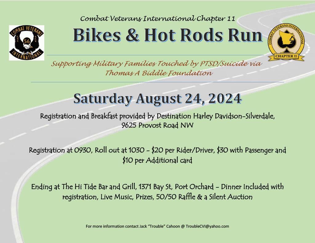 Bikes & Hot Rods Run for the Thomas A Biddle Foundation