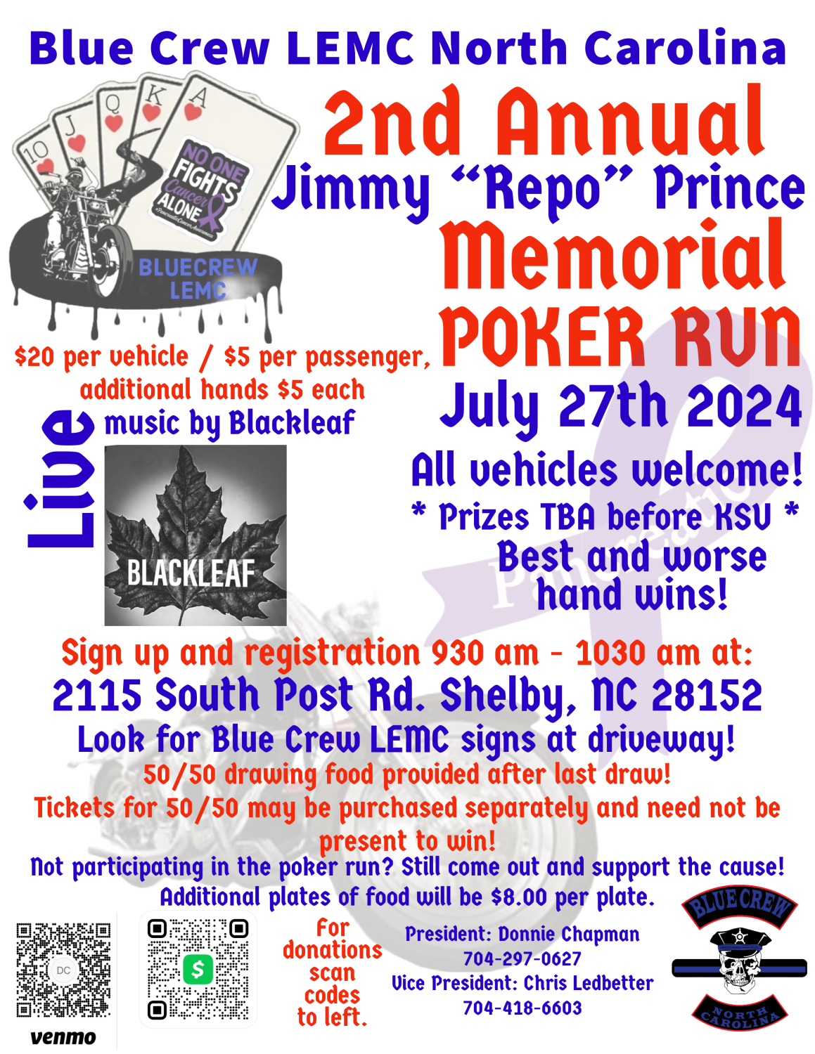 2nd annual Jimmy "REPO" Prince Memorial poker run