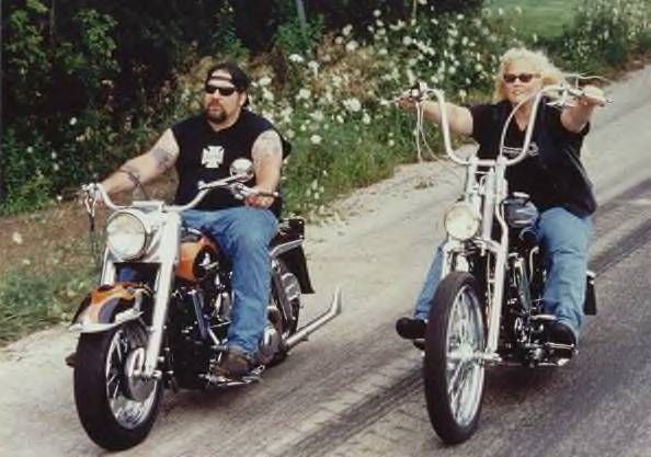Riding panheads together