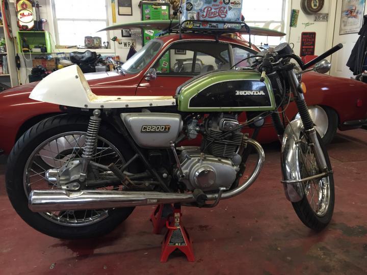 74 Honda CB200 Cafe work in process for my Daughter