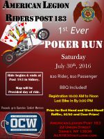 American Legion Riders Post 183 1st Ever Poker Run