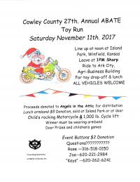 Cowley County ABATE Toy Run 2018