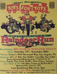 2021 Annual Marine Corps Toys For Tots Motorcycle Reindeer Run