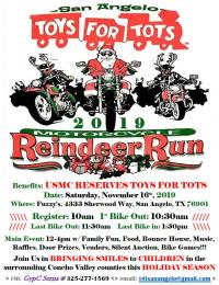 2019 San Angelo Toys for Tots Motorcycle Reindeer Run
