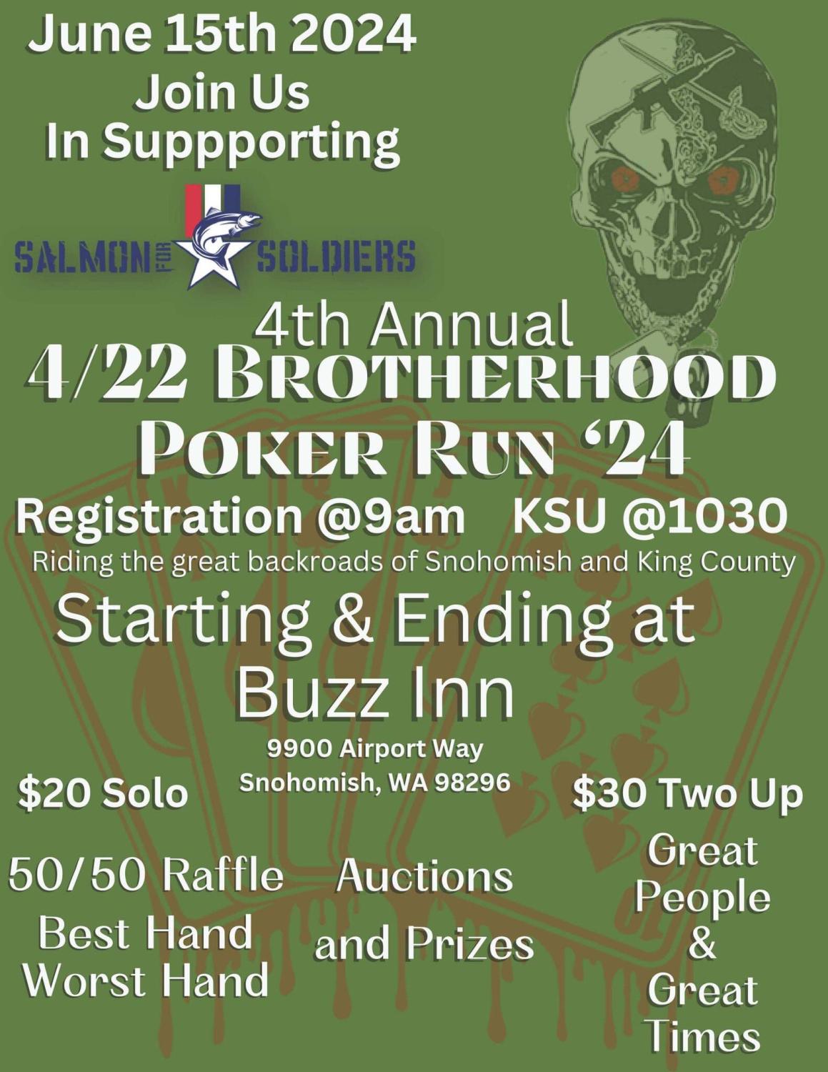 4th Annual 4/22 Brotherhood Poker Run 2024