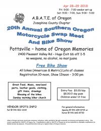 20th Annual Southern Oregon Motorcycle Swap Meet and Bike Show