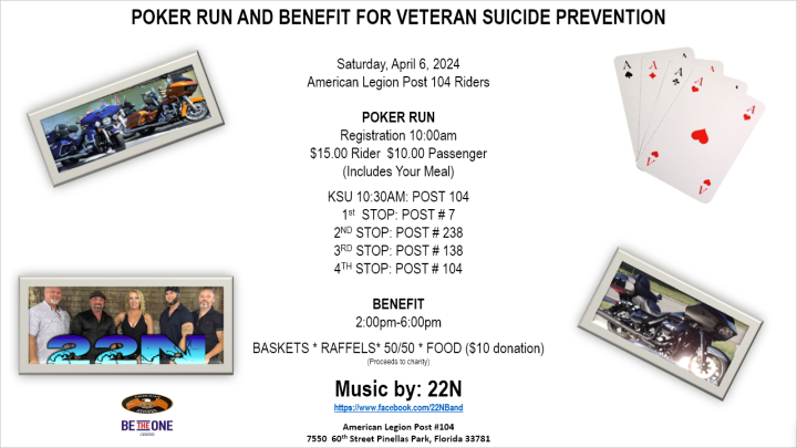 Poker Run And Benefit For Veteran Suicide Prevention