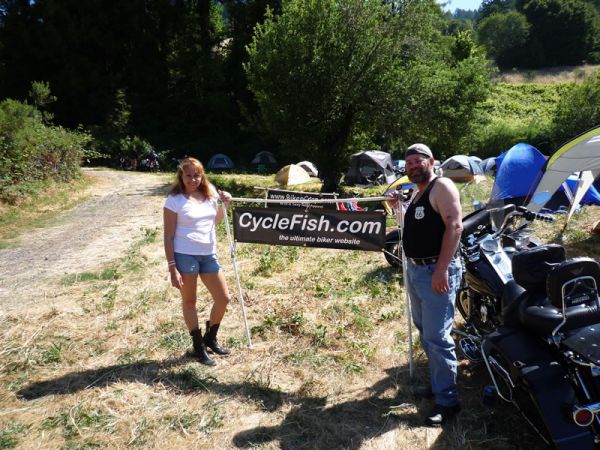 Camp is setup and the CycleFish Sign is in place