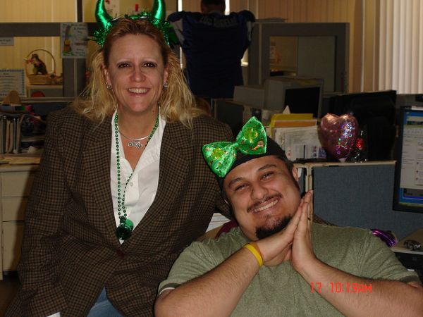 Amy and John at work