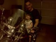 My youngest loves sitting on daddies ride!