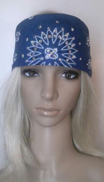 Royal Blue Bandana w/ Swarovski Crystals