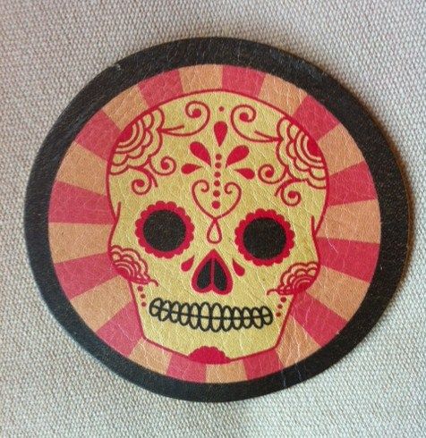 Day of Dead Skull Leather Patch