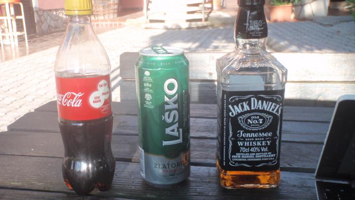 JD, coke and Slovenian beer