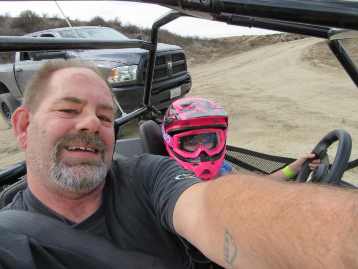 Katie taking Grandpa for a Ride