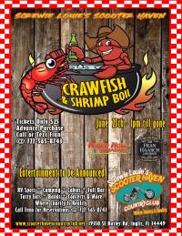 Crawfish & Shrimp Boil @ Scooter Haven Country Clube June 25th
