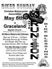 Run for the Son, Biker Sunday, Bike Blessing