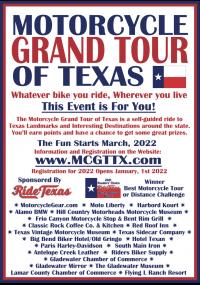 Registration for Motorcycle Grand Tour of Texas