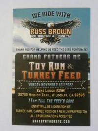 Grand Fathers MC  33rd Annual Toy Drive / Turkey Feed 