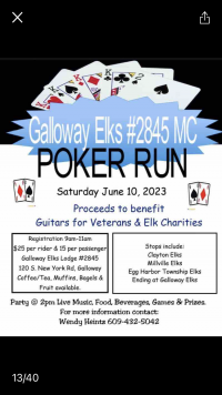 Galloway Elks #2845 Poker Run