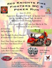 Red Knights Firefighters M/C Mi 5 Poker Run for Great Lakes Burn Camp
