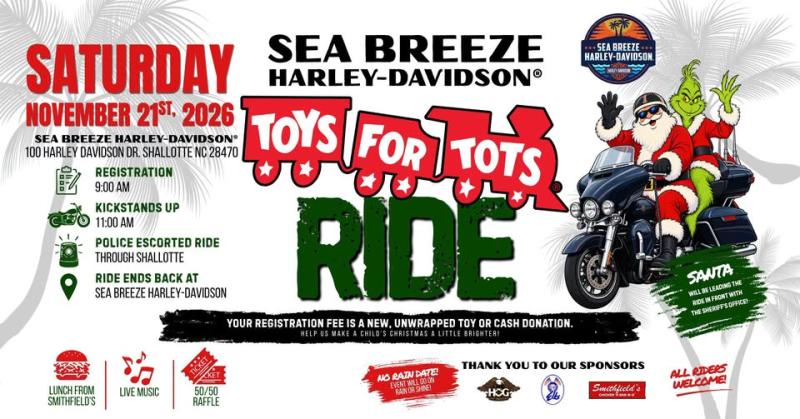 Toys for Tots Ride at Sea Breeze H-D&reg;