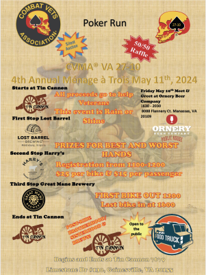 Combat Veterans Motorcycle Association  &reg  VA27-10 Poker Run