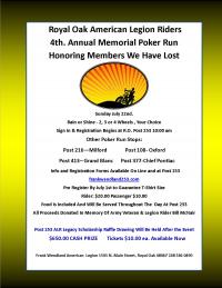 4th. Annual Memorial Poker Run