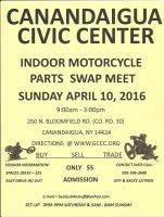 2nd Annual Canandaigua Civic Center Motorcycle Parts Swap Meet