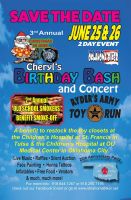 3rd Annual Cheryl's Birthday Bash / Ryders Army Toy Run / Old School Smokers BBQ Comp