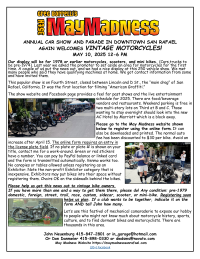 Vintage Motorcycle Display at May Madness 2025 Car Show
