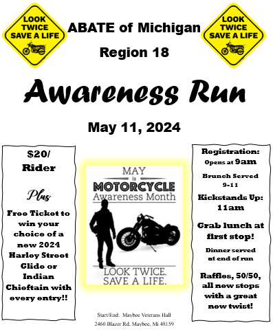 ABATE Region 18 - Motorcycle Awareness Run
