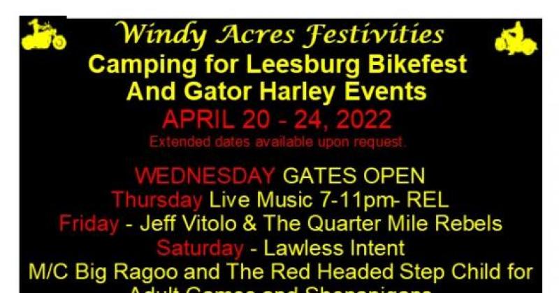 WAF Bikefest camping for Leesburg Bikefest
