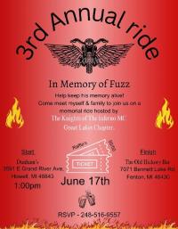 3rd Annual Ride for Fuzz. 