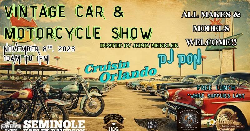 Vintage Car & Bike Show at Seminole Harley-Davidson