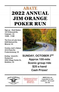 CANCELLED Jim Orange Memorial Poker Run