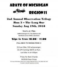 ABATE Region 11 Observation Run #3 The Long One