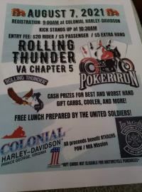 Rolling Thunder VA Chapter 5 Poker Run