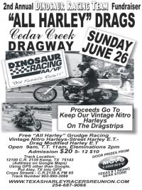 All Harley Drags Fundraiser for DINOSAUR RACE TEAM