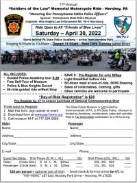 17th “Soldiers of the Law” Memorial Motorcycle Ride