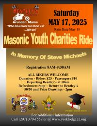 Masonic Youth Charities Motorcycle Ride