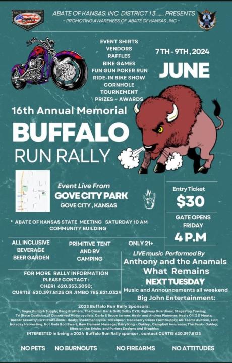 16th Annual Memorial Buffalo Run Rally