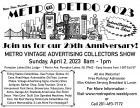 25th Annual Metro Vintage  Advertising Collectors Show