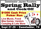 9th Annual Sweetwater Jaycee Roosters Rally & Cook-off