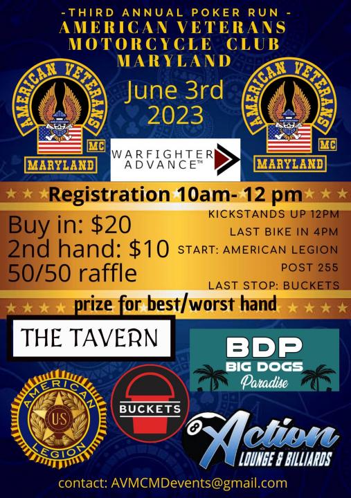 American Veterans Motorcycle Club 3rd Annual Poker Run CycleFish