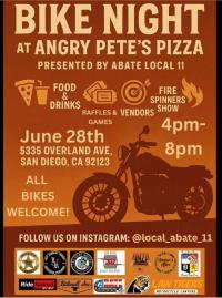 Bike Night at Angry Pete's Pizza