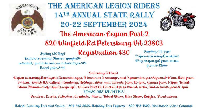 AMERICAN LEGION RIDERS 14TH ANNUAL STATE RALLY