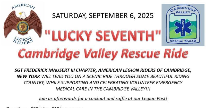 "Lucky Seventh" Cambridge Valley Rescue Ride