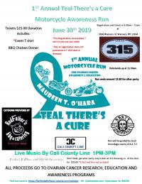 Teal Theres a Cure Motorcycle Run