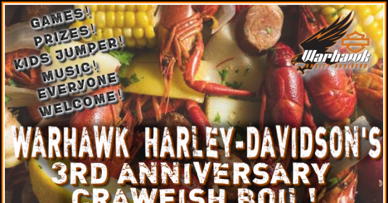 3rd Year Anniversary Crawfish Boil at Warhawk Harley-Davidson