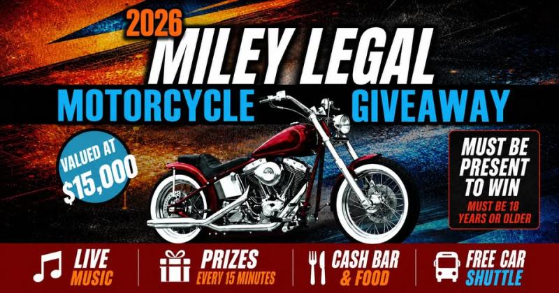 Miley Legal Motorcycle Giveaway Party 2026